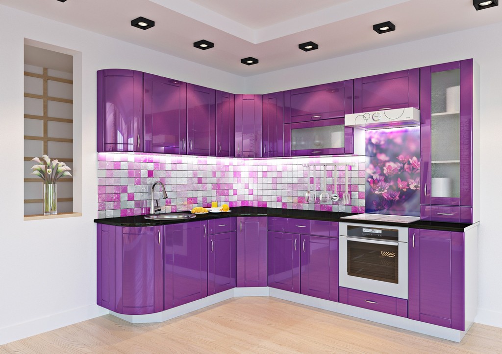 Угловая Фиолетовая Кухня