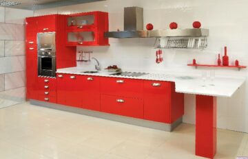 фото красной кухни